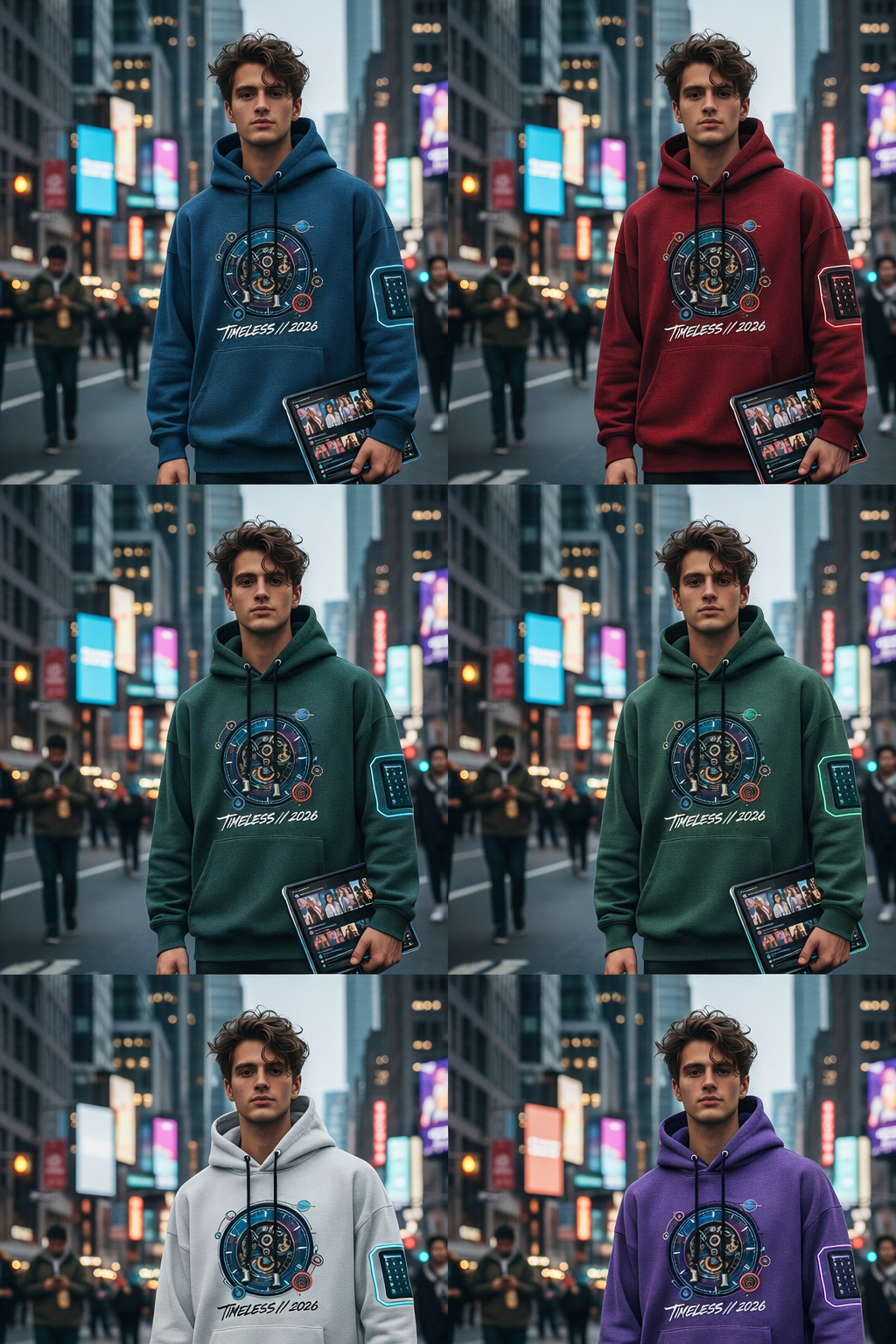 TIMELESS Premium Hoodie featuring a futuristic design, premium fabric, and all-day comfort. Shop the bestselling hoodie in purple, peach, and white now.