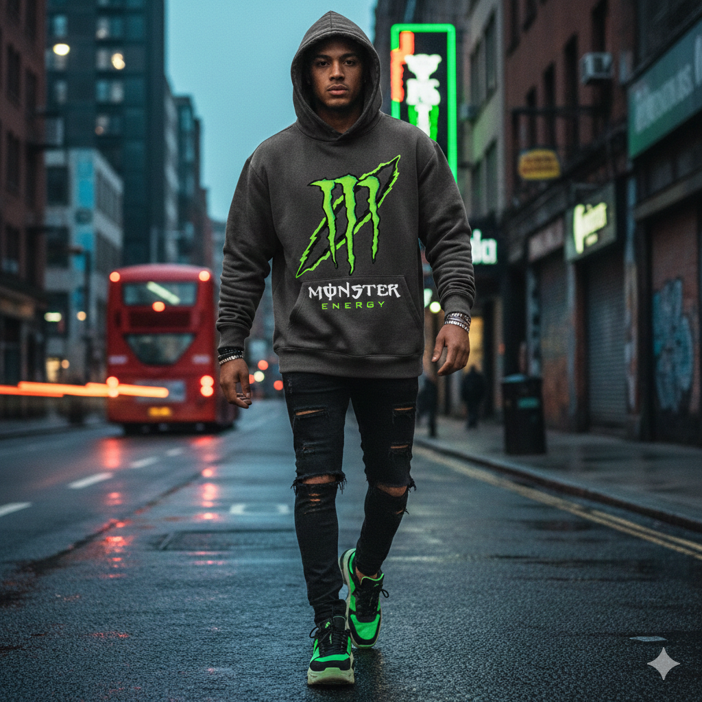 Pink Claw Energy Graphic Hoodie – Unisex Fleece Pullover Collection