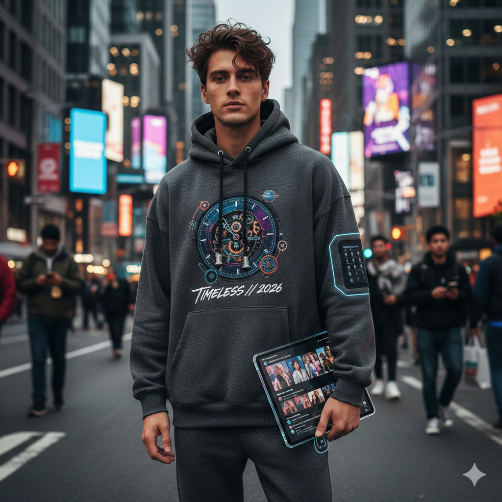 TIMELESS Premium Hoodie featuring a futuristic design, premium fabric, and all-day comfort. Shop the bestselling hoodie in purple, peach, and white now.