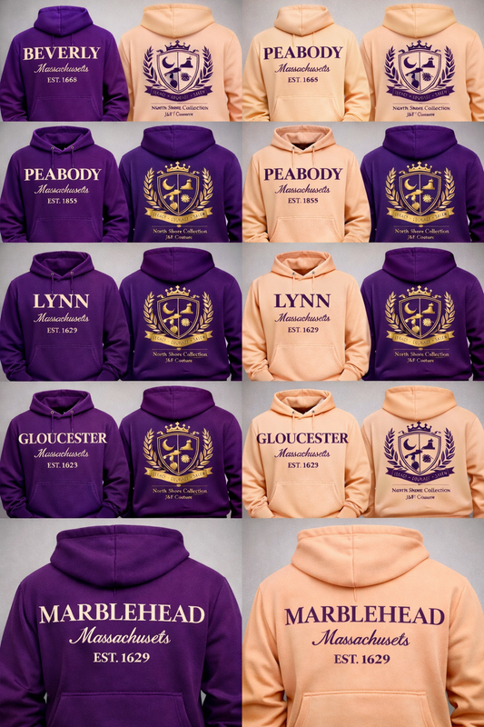 Shop the North Shore Legacy Premium Hoodie by J&F Couture. Luxury Massachusetts city hoodies crafted for comfort, prestige, and timeless streetwear style. Limited release.